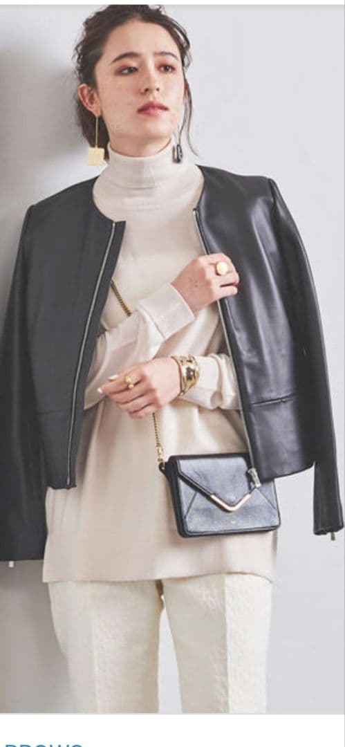 美品 UNITED ARROWS レザージャケット　ブラック