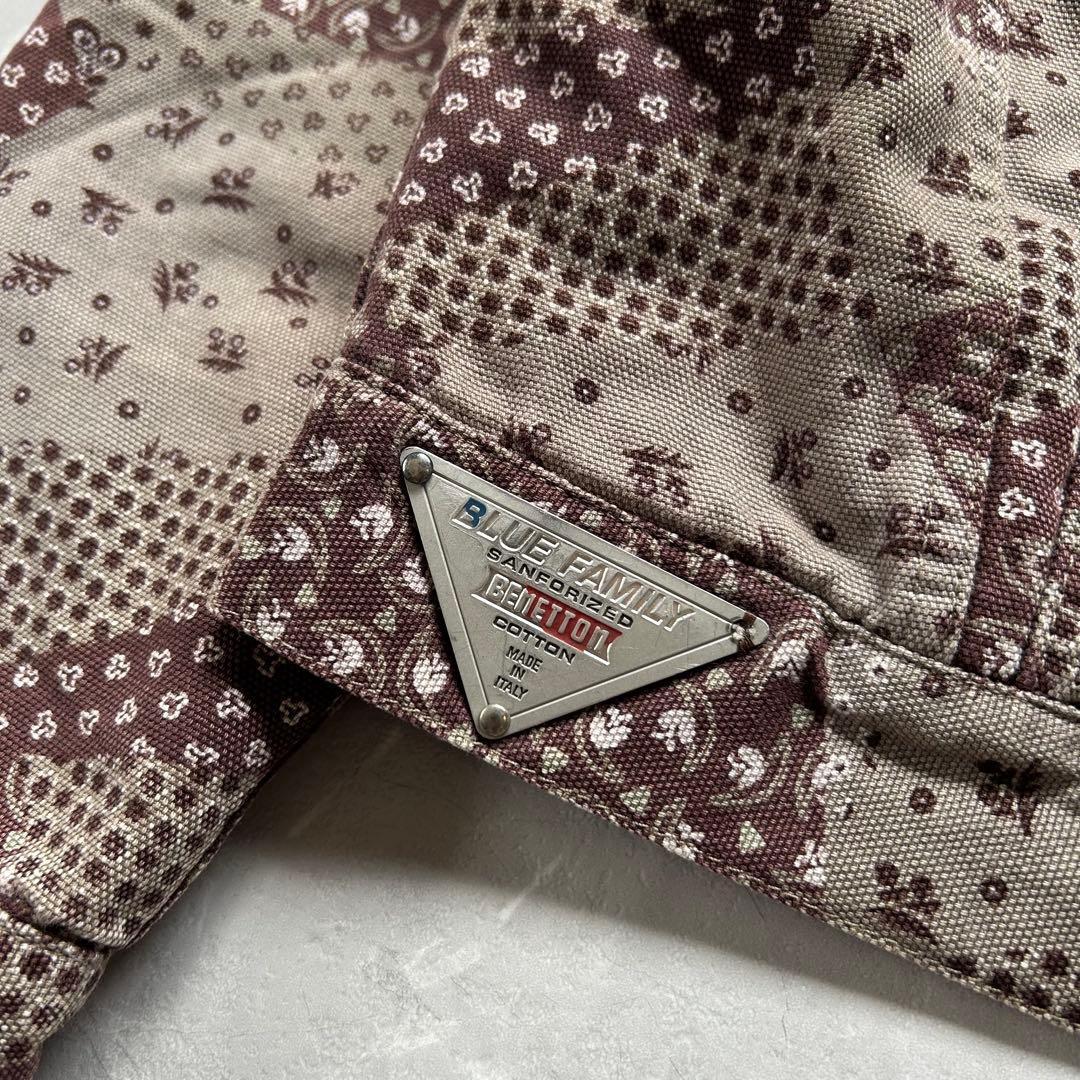 00s OLD ペイズリー ダック地 トラッカージャケット イタリア製古着 短丈