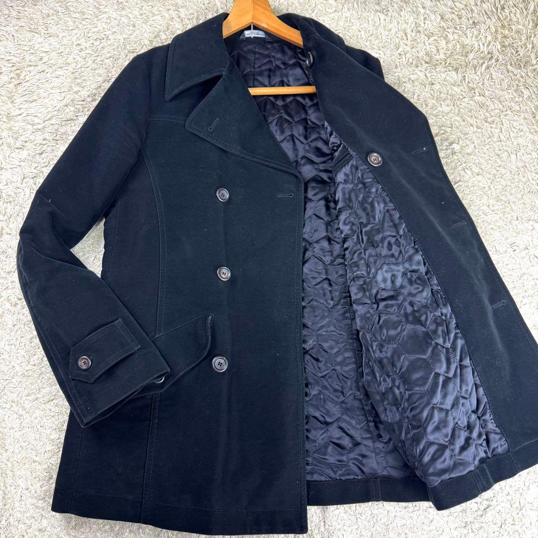 DOLCE&GABBANA コート Pコート ダブルブレスト ブラック