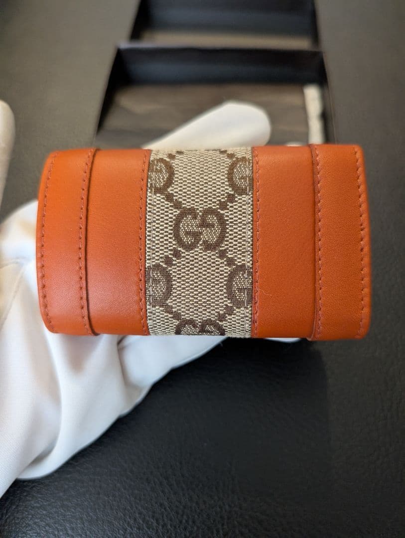 GUCCI グッチ 6連 キーケース オレンジ GGキャンバス レザー