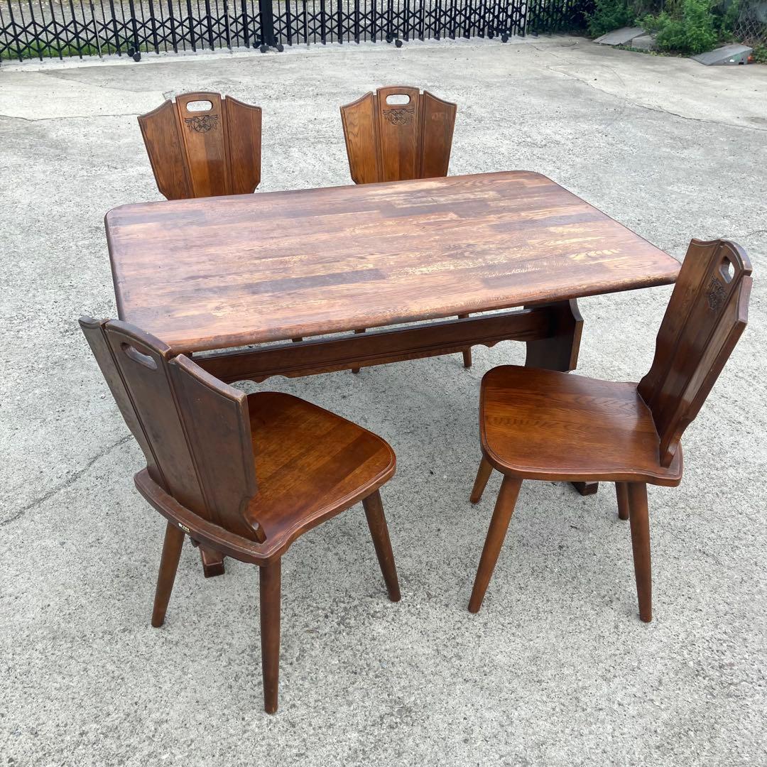 ② 北欧レトロ カリモク ルスティック 木製ダイニングチェア 古家具 ビンテージ