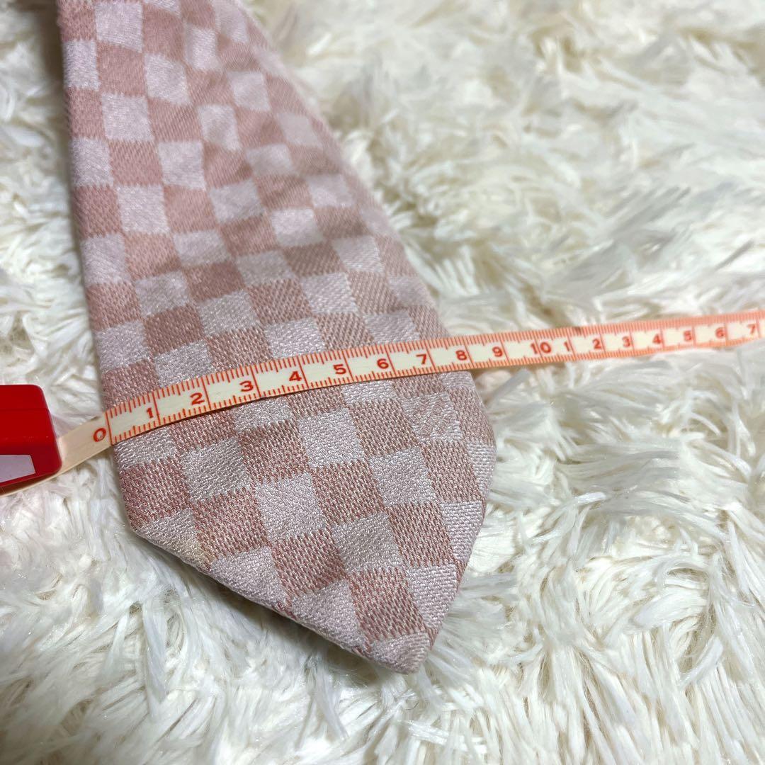 【ダミエ柄】LOUIS VUITTON ルイヴィトン ネクタイ ダミエ ピンク