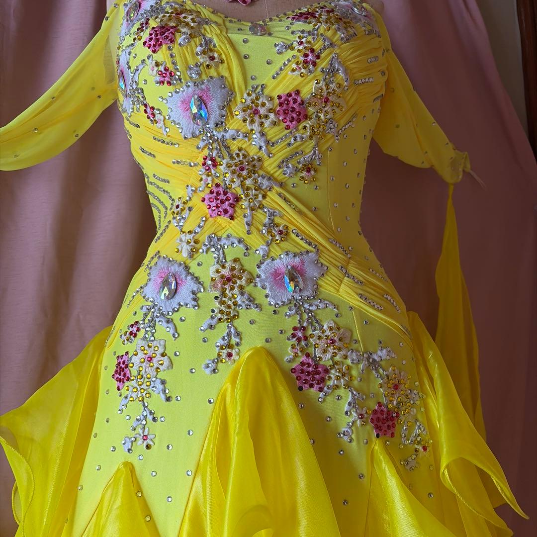 社交ダンス用黄色ドレス