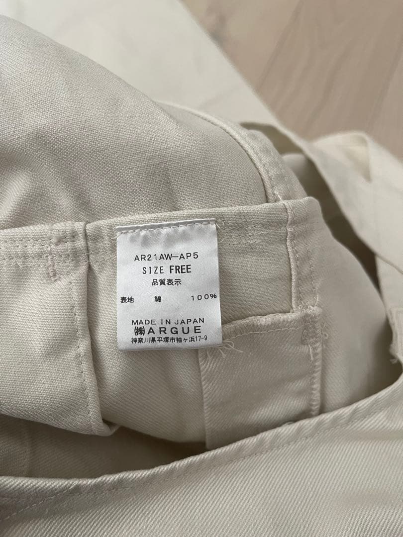 ARGUE オーバーサイズデニムサロペット ホワイト