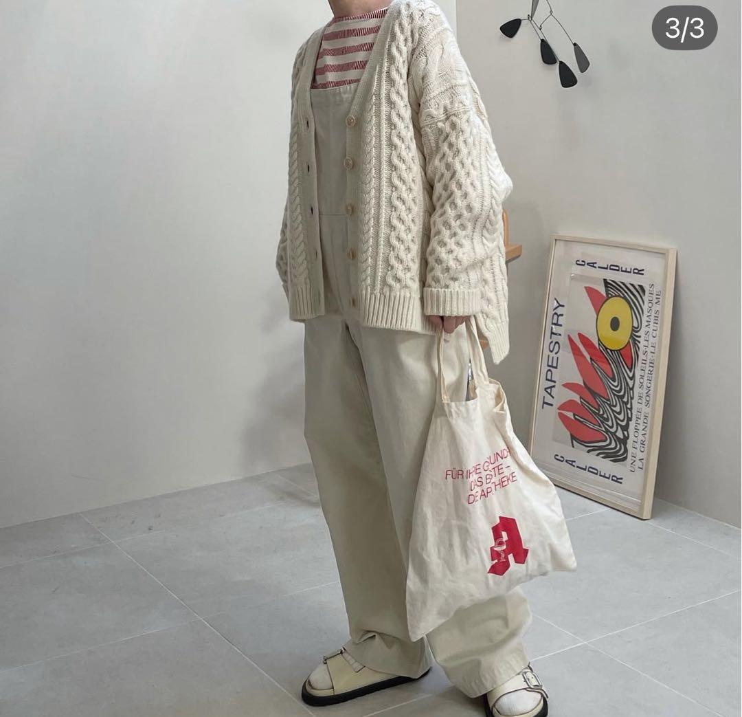 ARGUE オーバーサイズデニムサロペット ホワイト