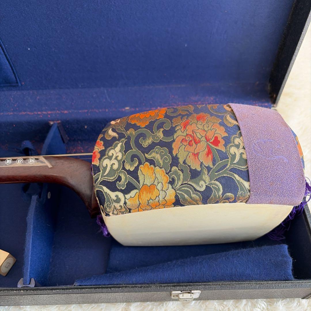 ば*ん様 三味線 民謡三味線 中棹 東さわり付き 紅木胴 ハードケース付き