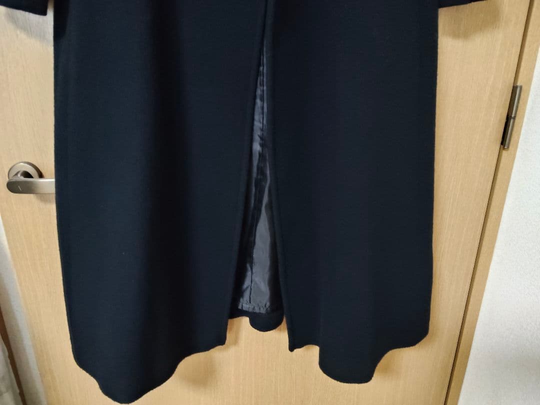 ナチュラルビューティベーシック ビッグカラーダブルチェスターコート　ブラック