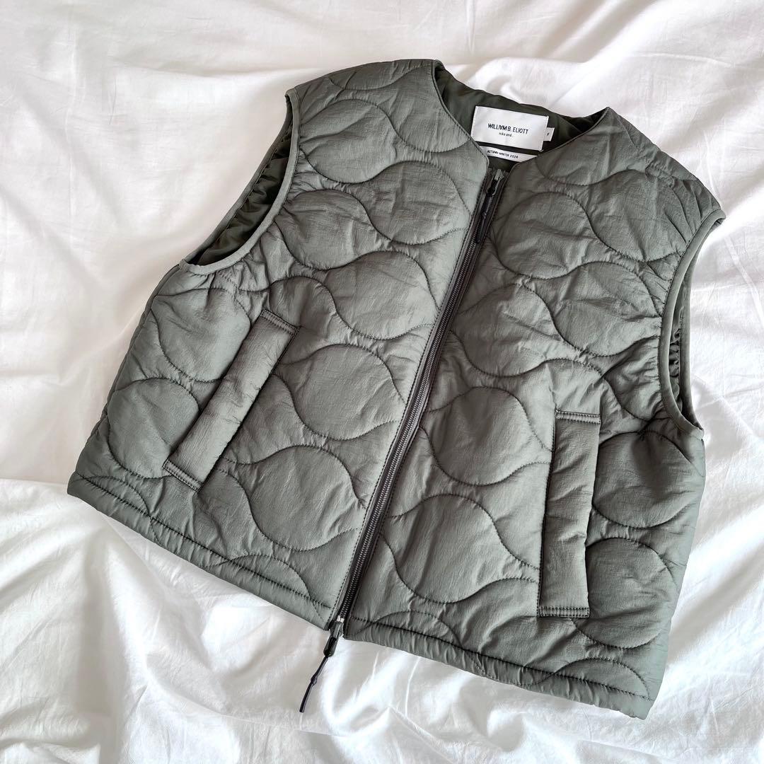 ニコアンド... WILLIAM B.ELIOTT ドロストキルトベスト カーキ