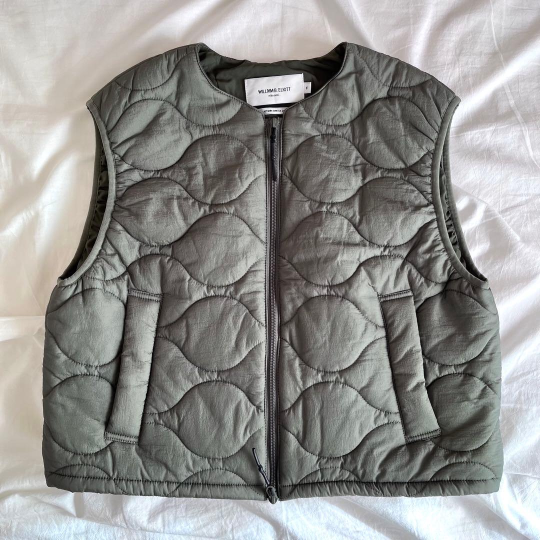 ニコアンド... WILLIAM B.ELIOTT ドロストキルトベスト カーキ