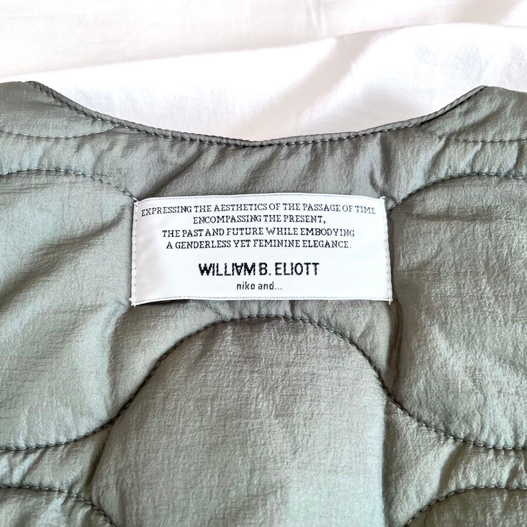 ニコアンド... WILLIAM B.ELIOTT ドロストキルトベスト カーキ