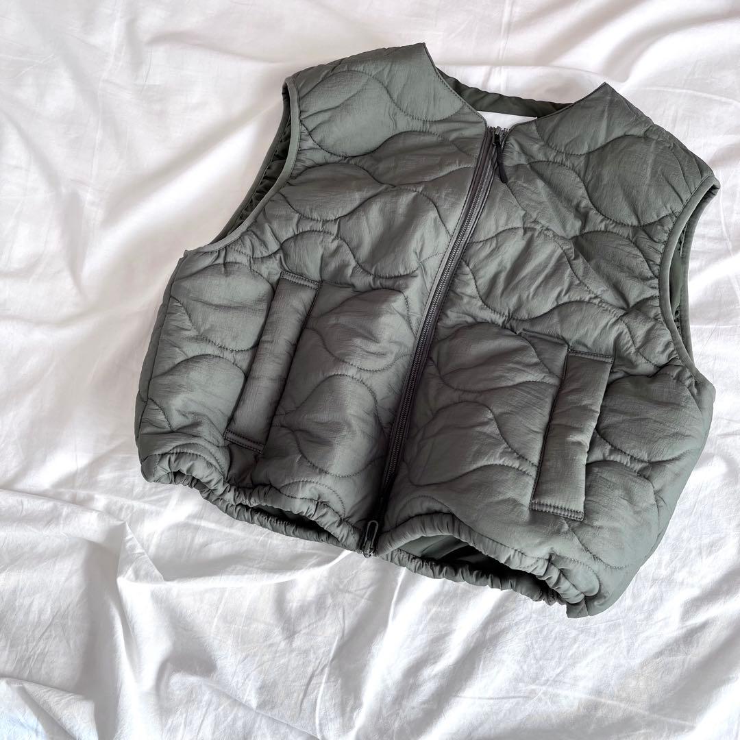 ニコアンド... WILLIAM B.ELIOTT ドロストキルトベスト カーキ