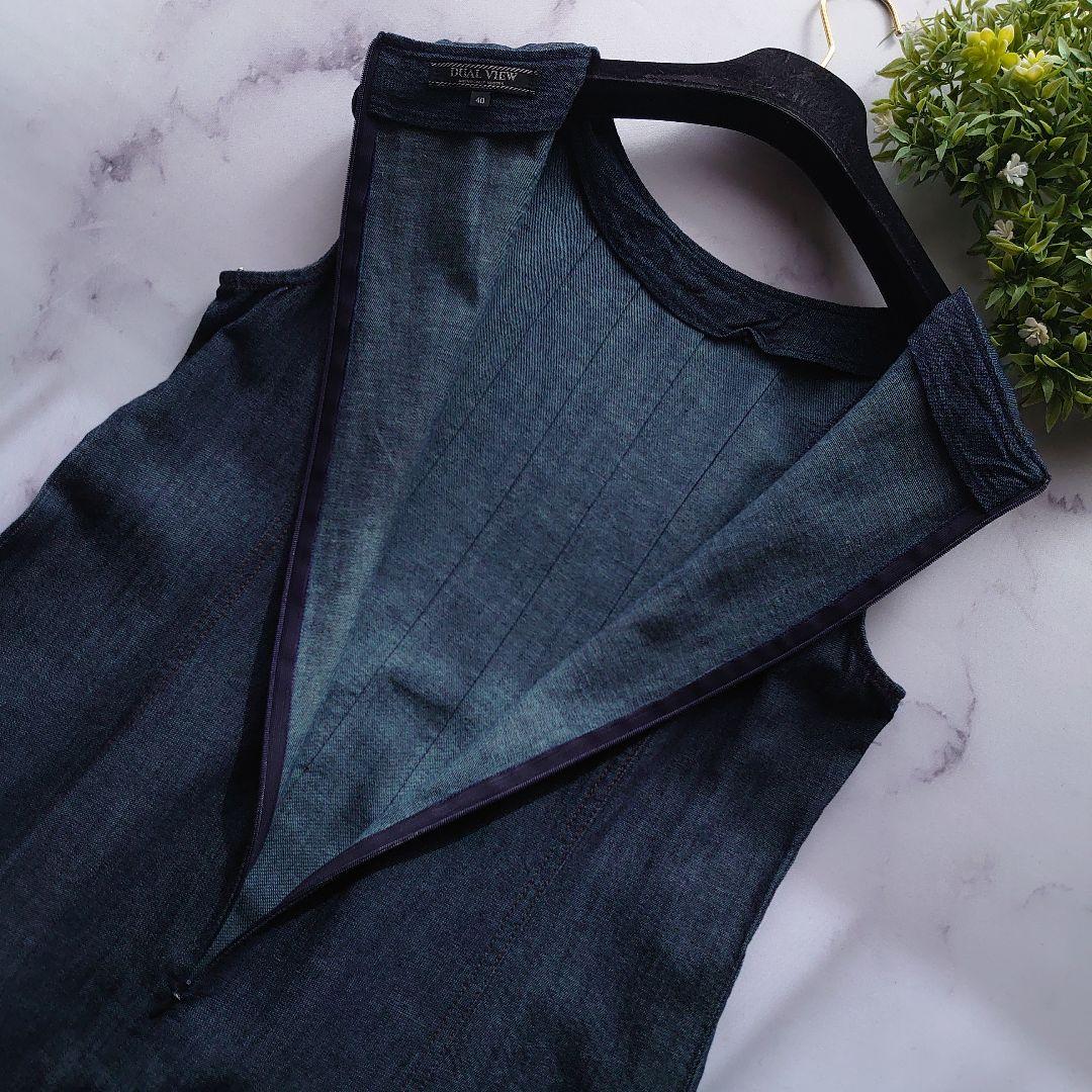 25SS タグ付 DUAL VIEW 麻100％ サマーデニムワンピース 40