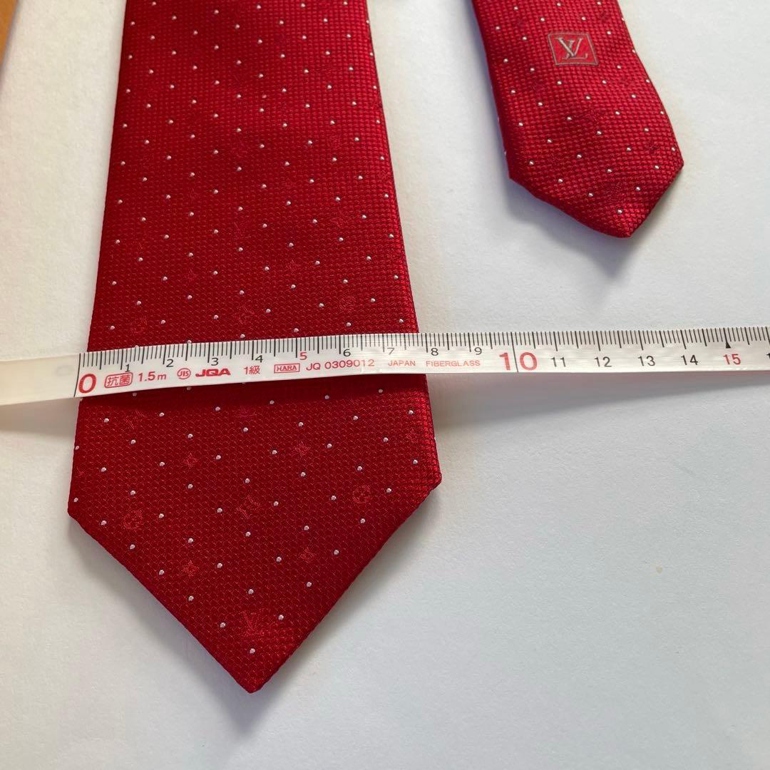 Louis Vuitton 赤 ドット柄 ネクタイ
