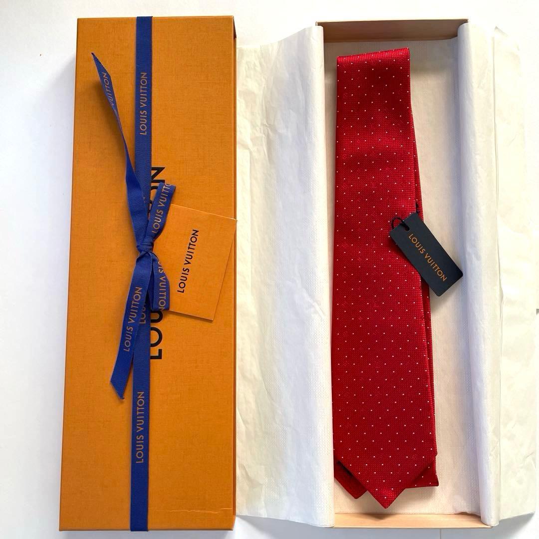 Louis Vuitton 赤 ドット柄 ネクタイ