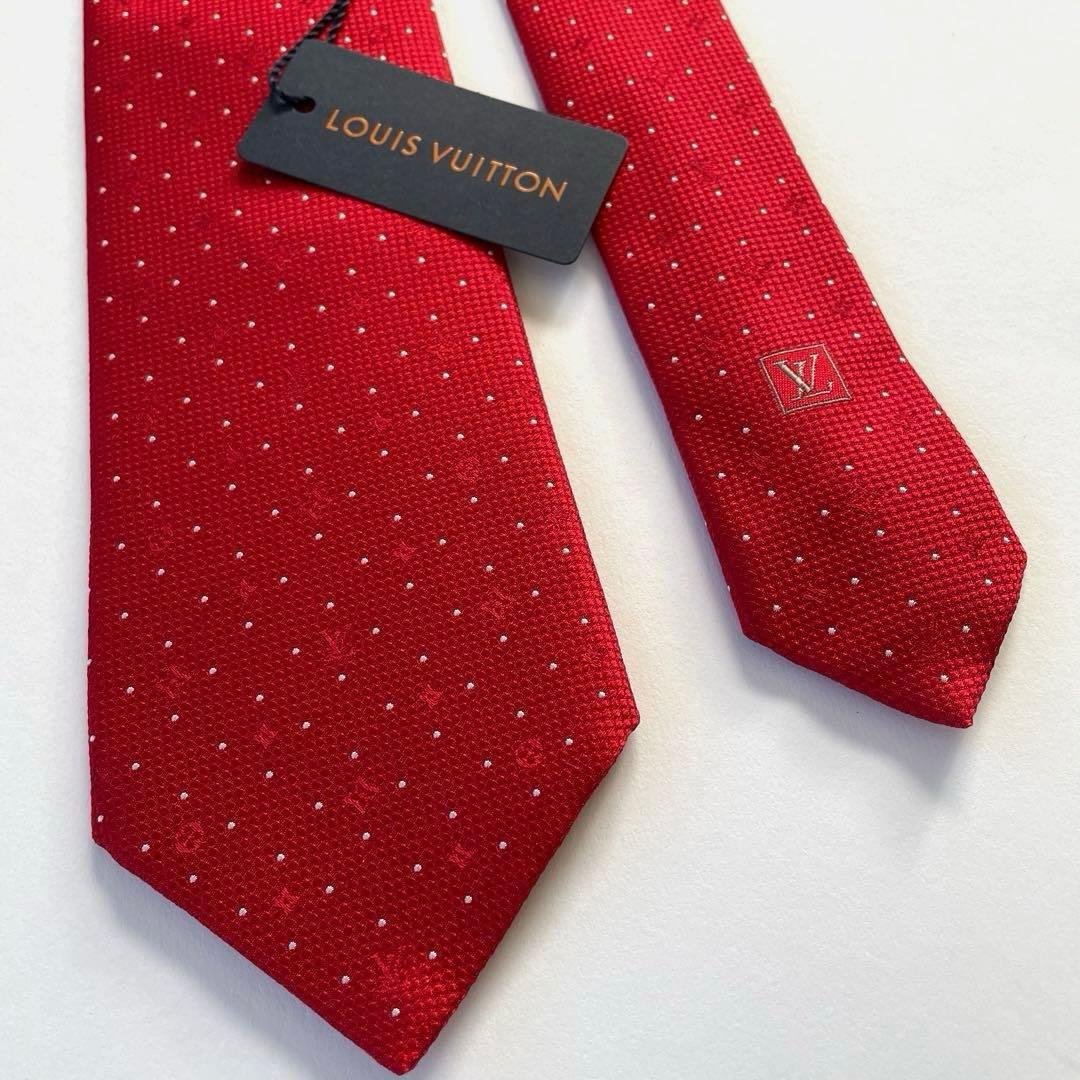 Louis Vuitton 赤 ドット柄 ネクタイ