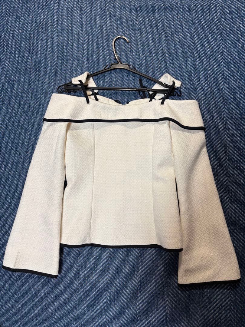 Darich ボンディングツイードオフショルチュニック アイボリー M