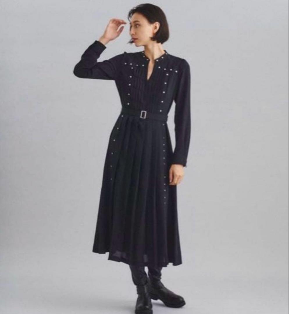 【美品✨】ダイアグラム　スタッズラインワンピース　ブラック　38 2023年