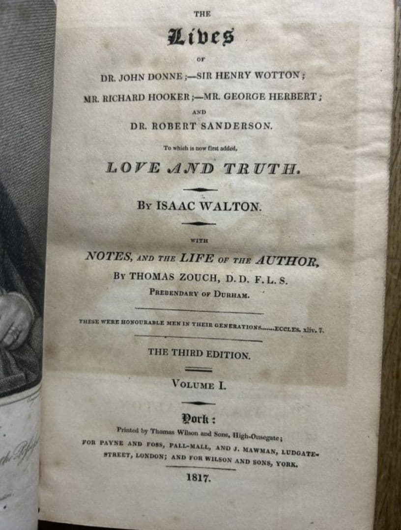 1817年刊 総革装 Isaac Walton, Love and Truth.