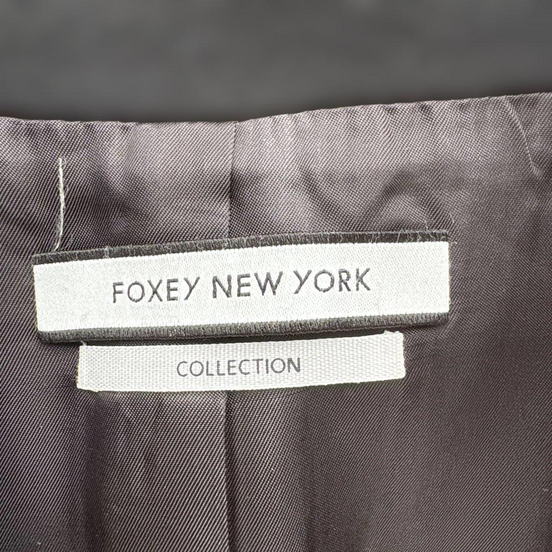 FOXEY NEW YORK ブラック カシミア　艶　ロングコート　女優襟　38