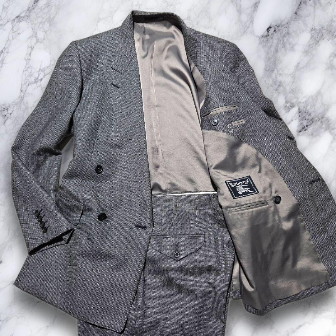 Burberry'sグレー ダブルブレストスーツ ウール混紡 AB5 M〜L