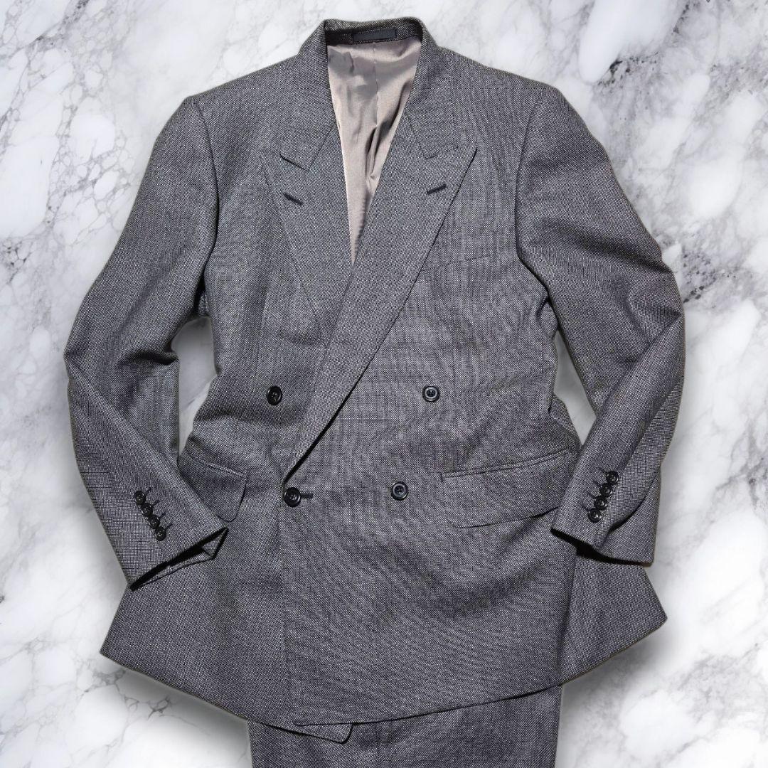 Burberry'sグレー ダブルブレストスーツ ウール混紡 AB5 M〜L