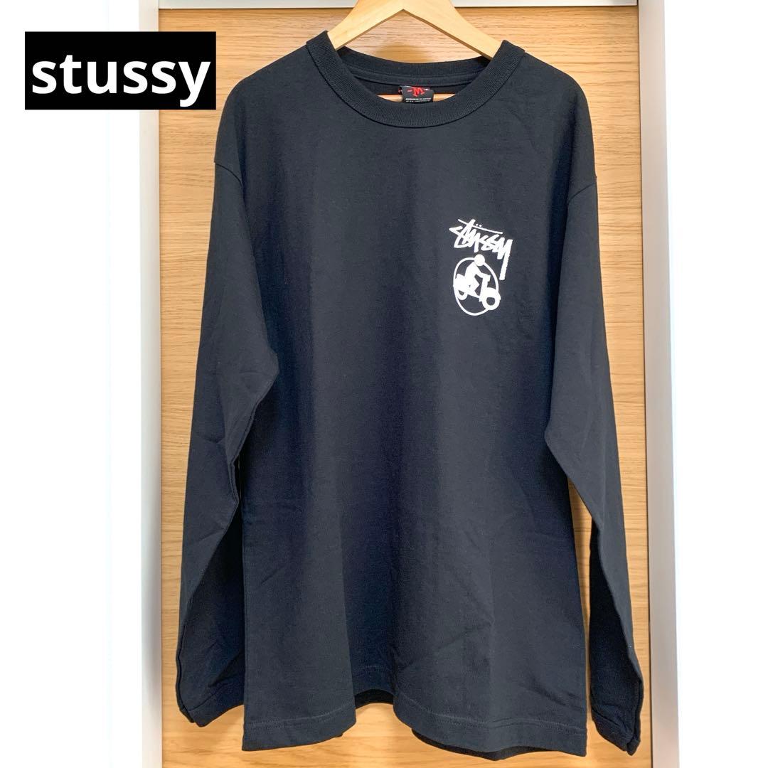 【新品未使用】オールドステューシーロンT USA製 スクーターマン ブラック M