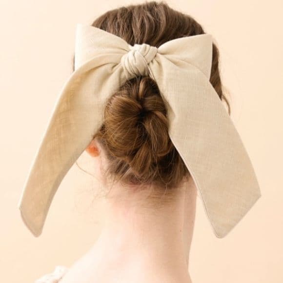 アレクサンドルドゥパリ バレッタ リボン アイボリー