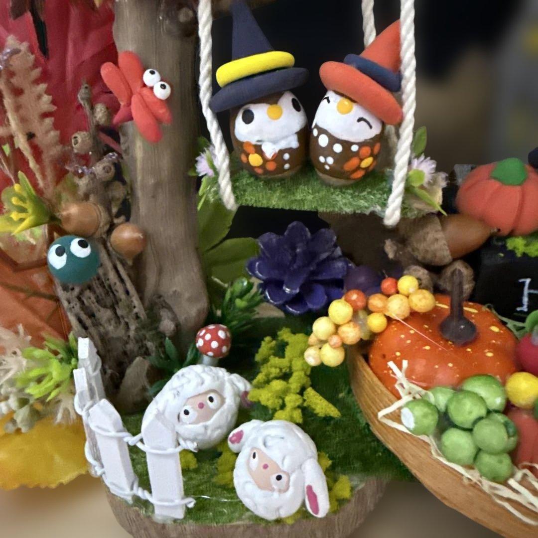どんぐりアート♡お月見　Halloweenオブジェ2点♡