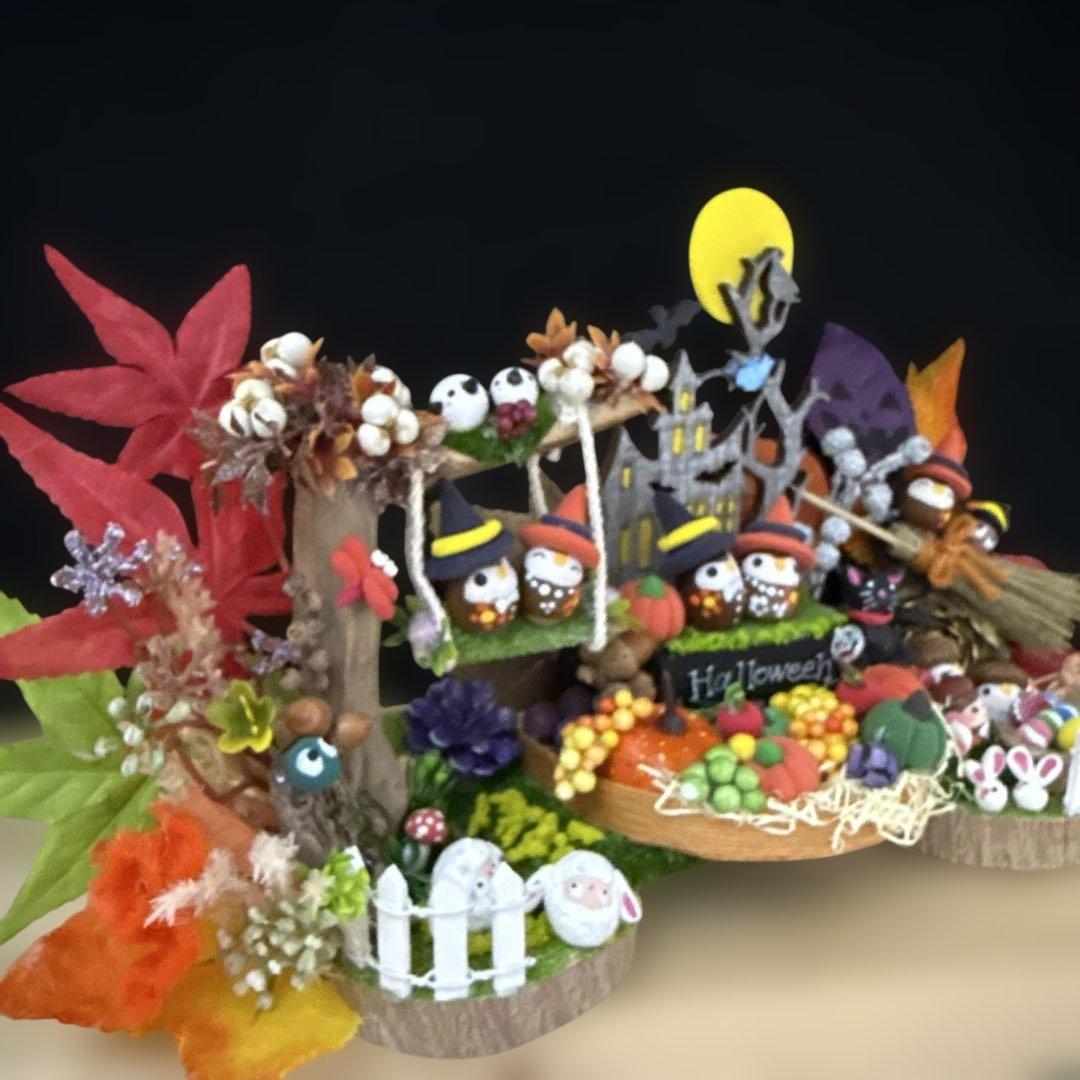 どんぐりアート♡お月見　Halloweenオブジェ2点♡