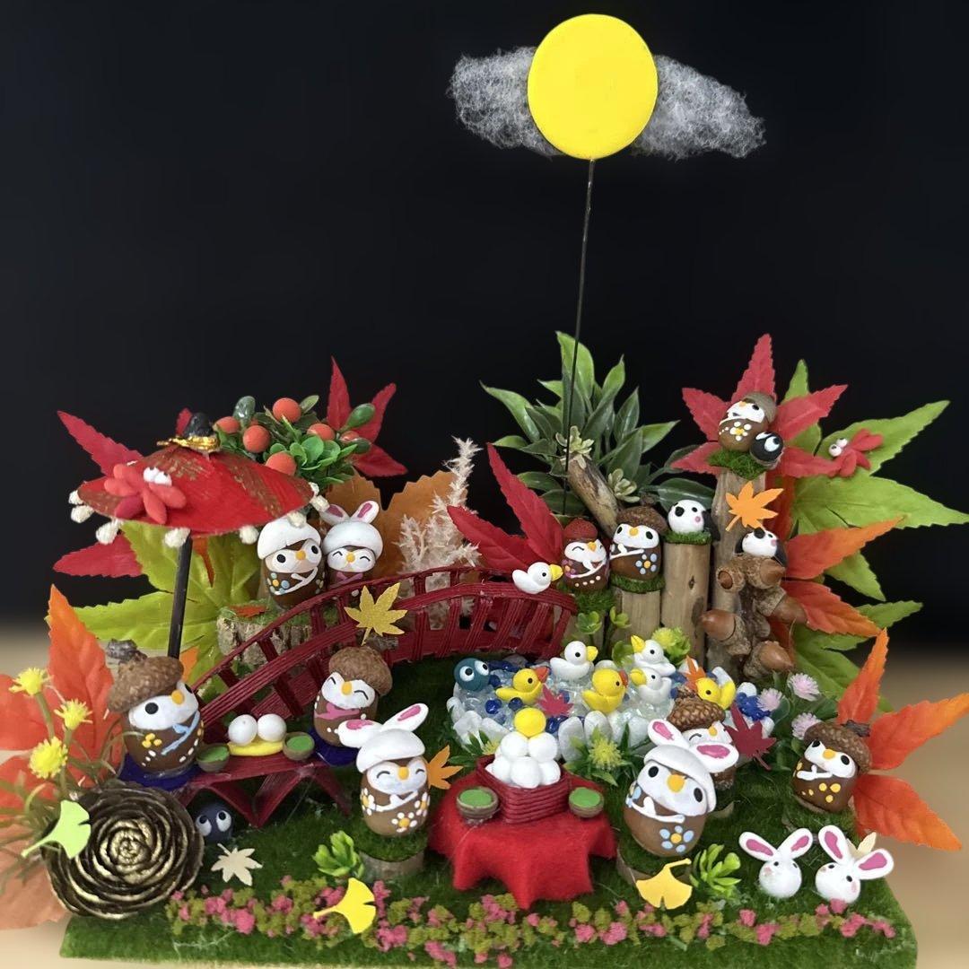 どんぐりアート♡お月見　Halloweenオブジェ2点♡