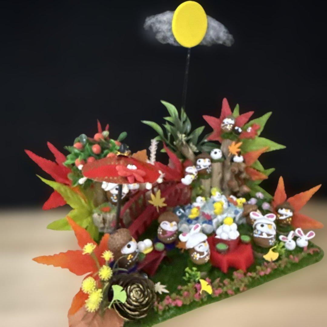 どんぐりアート♡お月見　Halloweenオブジェ2点♡