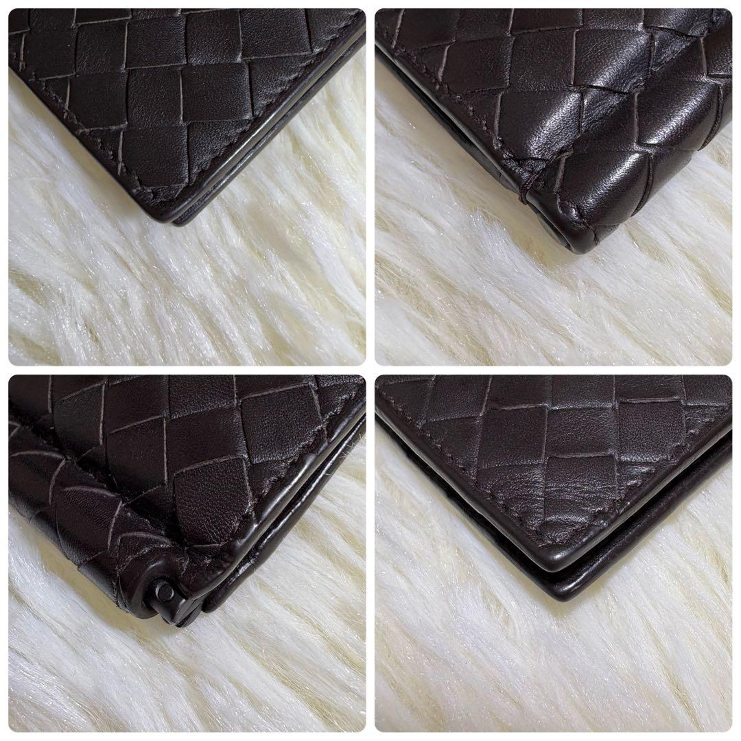 美品 BOTTEGA VENETA イントレチャート マネークリップ 折り財布