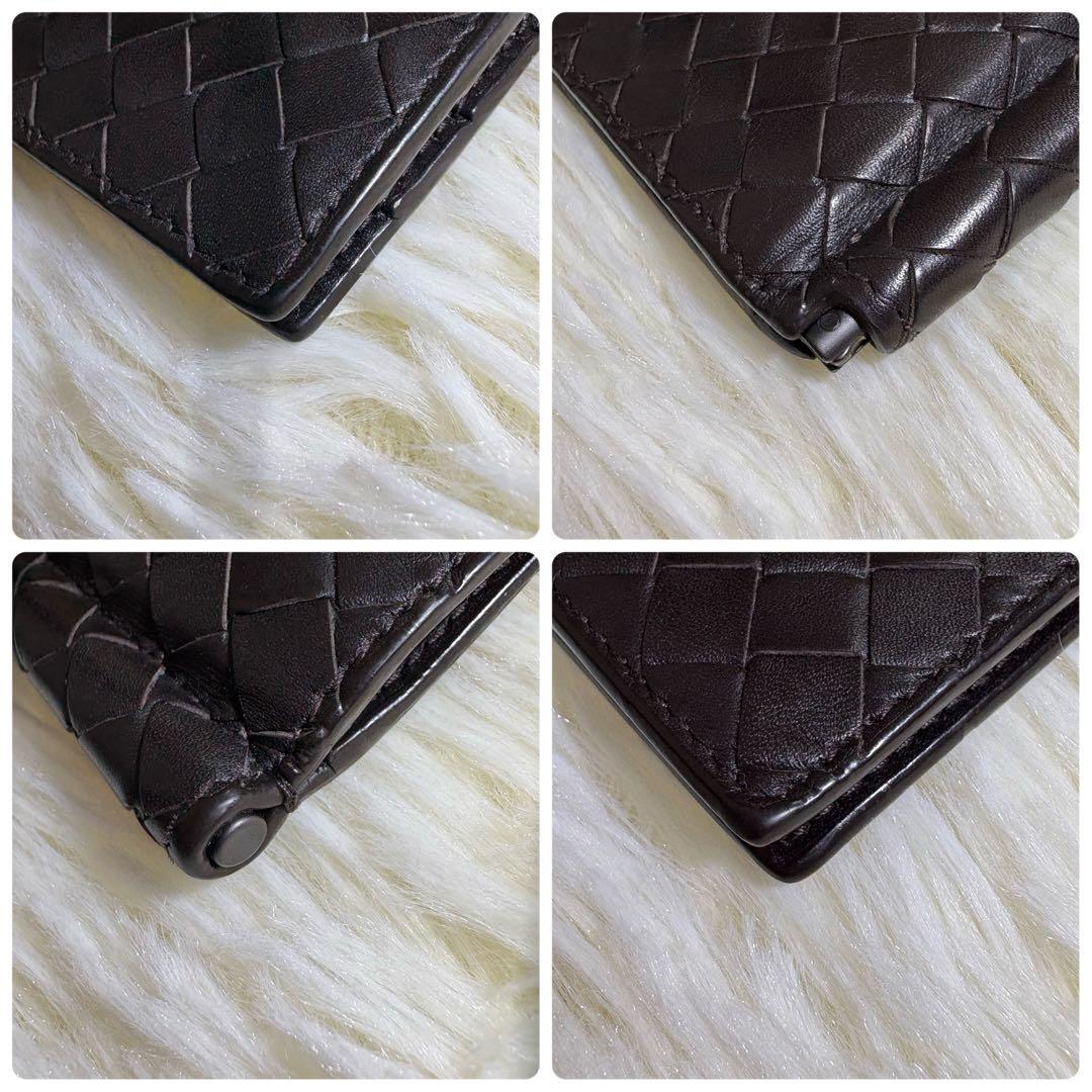 美品 BOTTEGA VENETA イントレチャート マネークリップ 折り財布