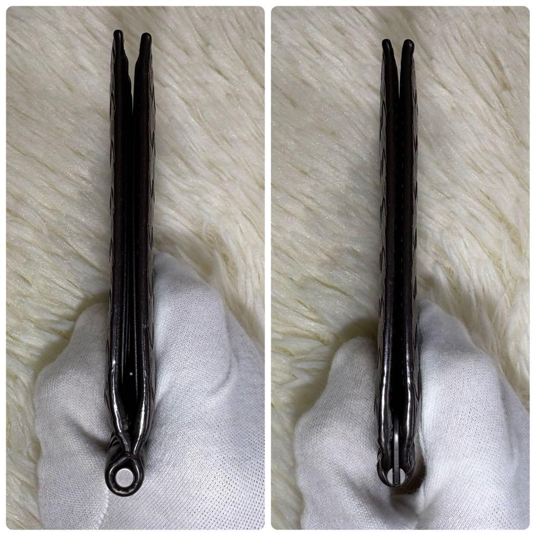 美品 BOTTEGA VENETA イントレチャート マネークリップ 折り財布