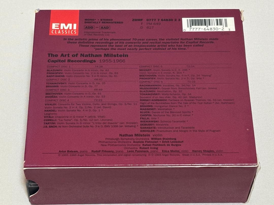 難有 6CD◇US盤　ナタン・ミルシテインの芸術　ヴァイオリン作品集