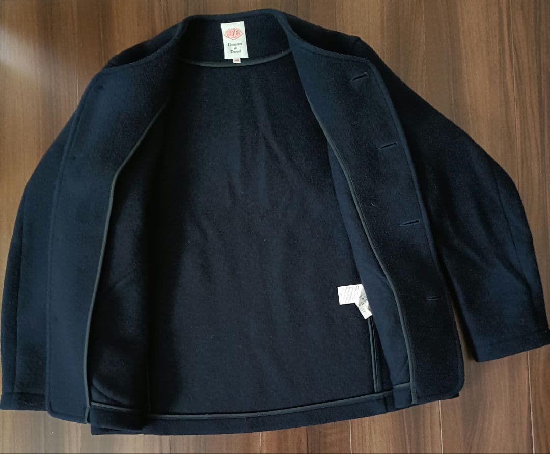 ダントン⭐️DANTON⭐️ウールモッサ⭐️ノーカラー⭐️ネイビー⭐️40