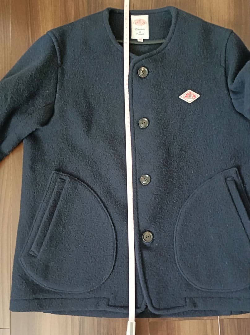 ダントン⭐️DANTON⭐️ウールモッサ⭐️ノーカラー⭐️ネイビー⭐️40