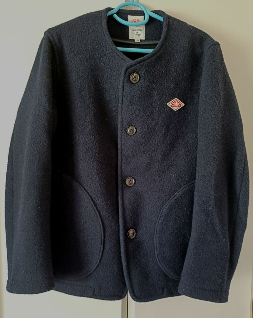 ダントン⭐️DANTON⭐️ウールモッサ⭐️ノーカラー⭐️ネイビー⭐️40