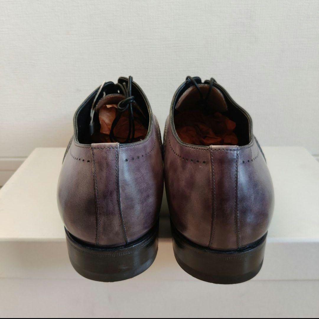 Santoni プレーントゥ+ウィングチップ グレー 8.5/27.2