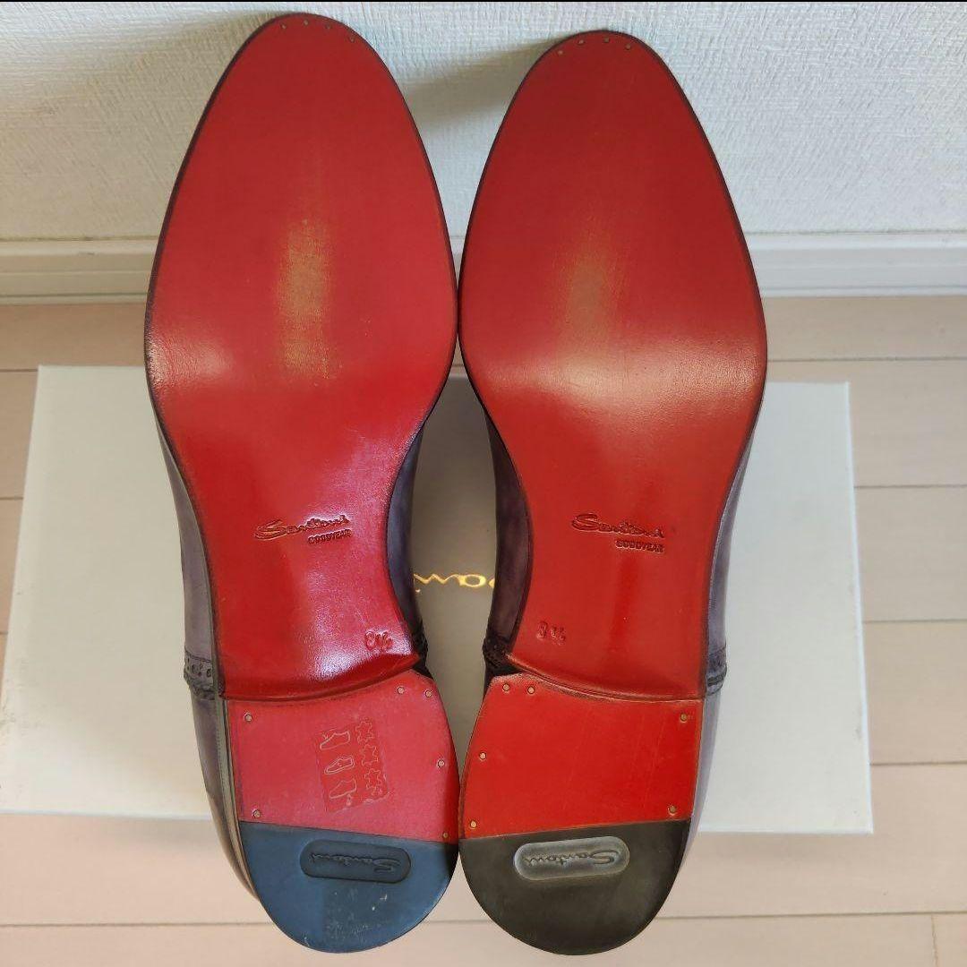 Santoni プレーントゥ+ウィングチップ グレー 8.5/27.2