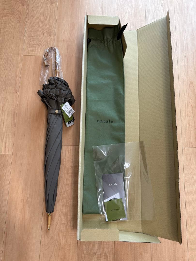 untule 日傘　長傘　M 55cm フリル　UVカット　晴雨兼用