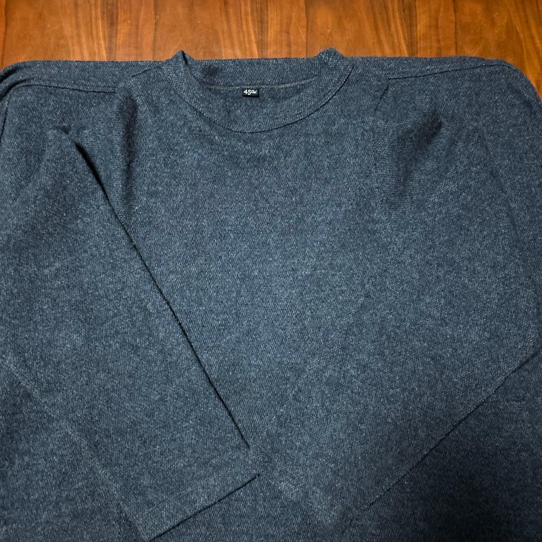 45R ジャージフラノ　ワンピース　ネイビー　フリーサイズ