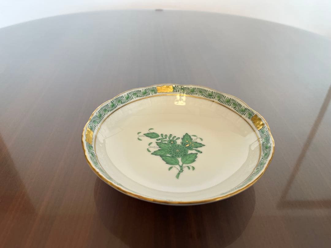 ヘレンド　アポニーグリーン　フルーツボウル　1ペア