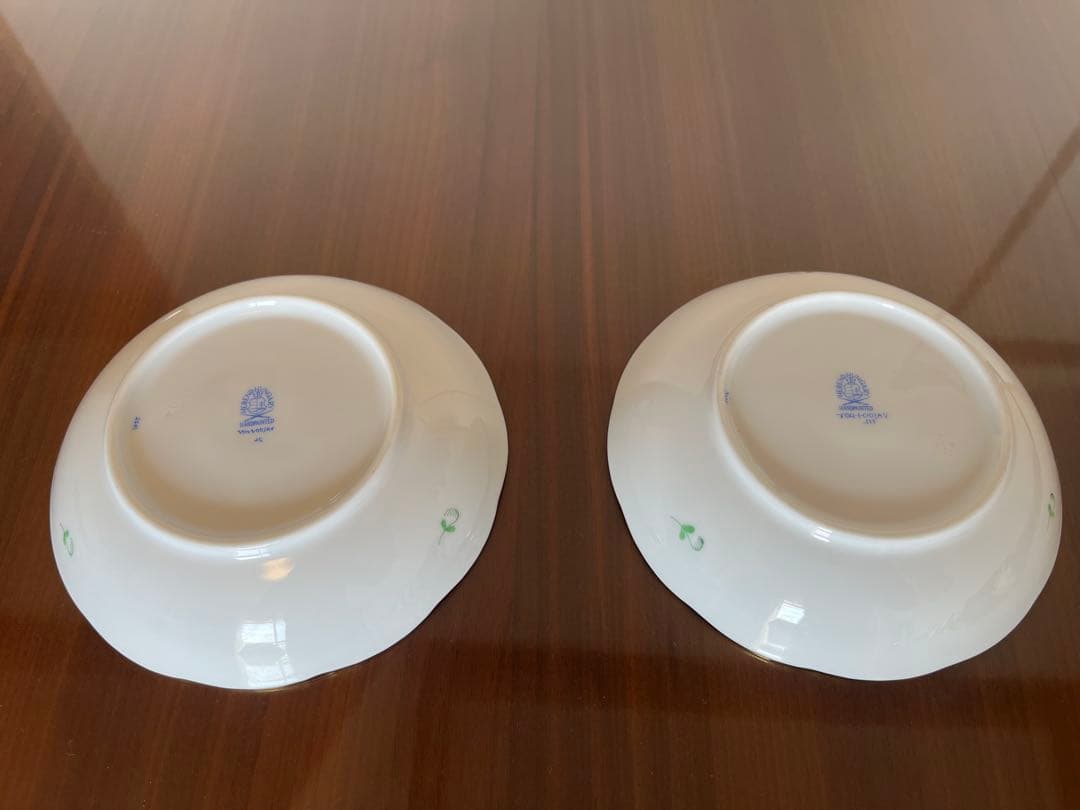 ヘレンド　アポニーグリーン　フルーツボウル　1ペア