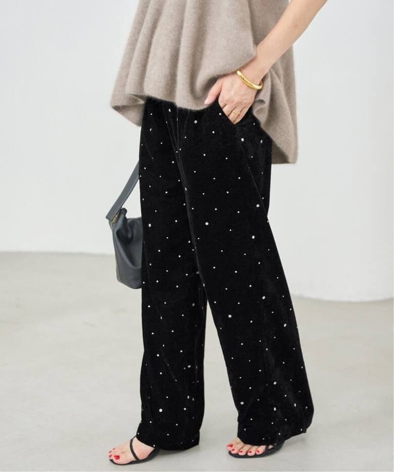 【美品】イエナ　クチュールドアダム Glitter PT ベロアイージーパンツ