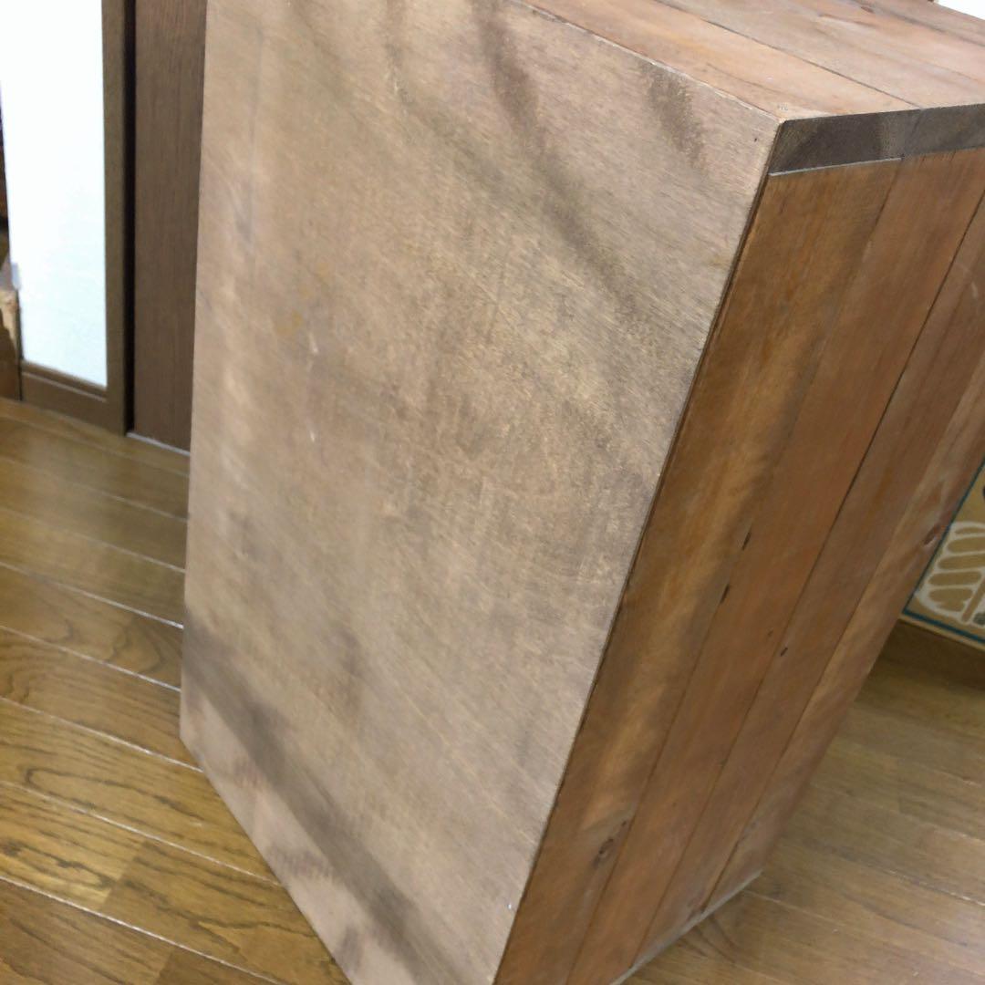 ウッド　ダストボックス 700×400 内ゴミ箱付45ℓ ゴミ箱　木目　レトロ