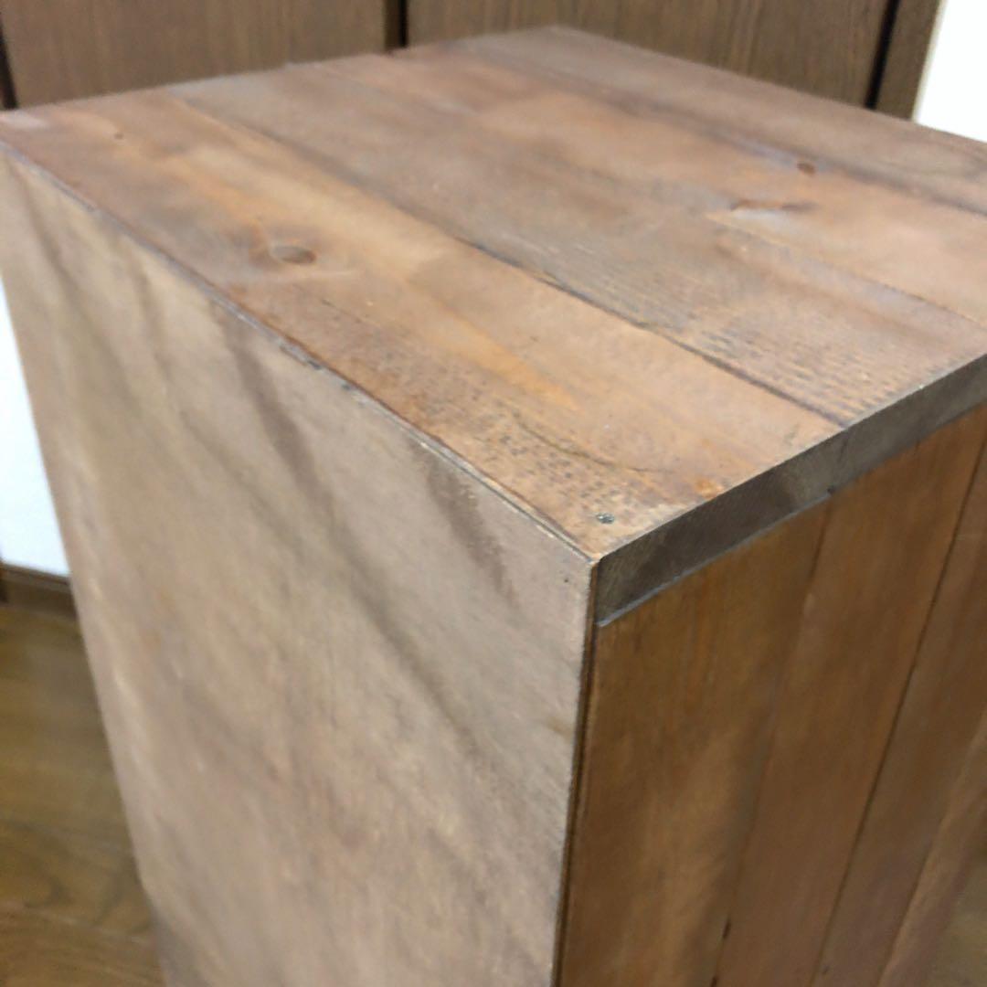 ウッド　ダストボックス 700×400 内ゴミ箱付45ℓ ゴミ箱　木目　レトロ