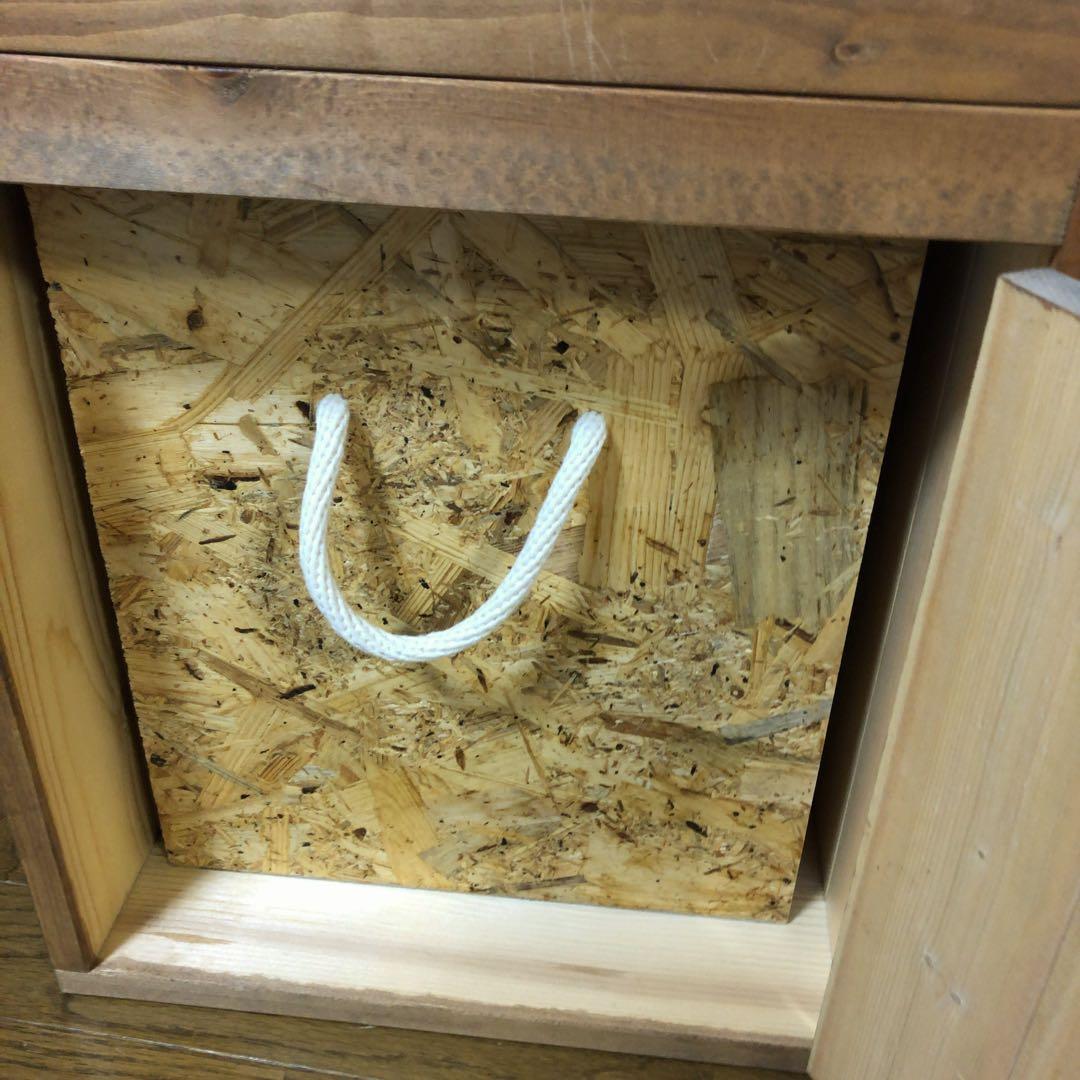 ウッド　ダストボックス 700×400 内ゴミ箱付45ℓ ゴミ箱　木目　レトロ