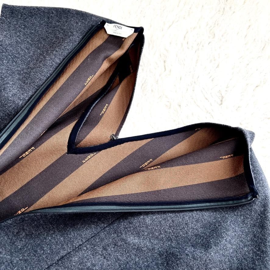 極美品★FENDI★ウール★シルク★ドレープ★ペプラム★ワンピース