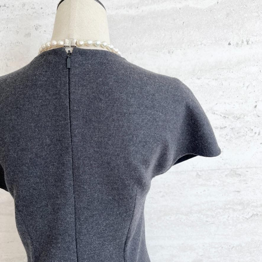 極美品★FENDI★ウール★シルク★ドレープ★ペプラム★ワンピース